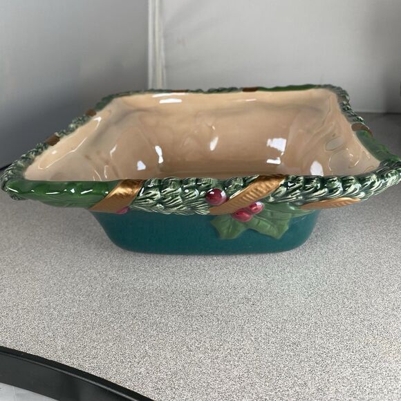 Vtg Claire Burke Oh Christmas Tree Collectible Ceramic Bowl - Picture 3 of 6